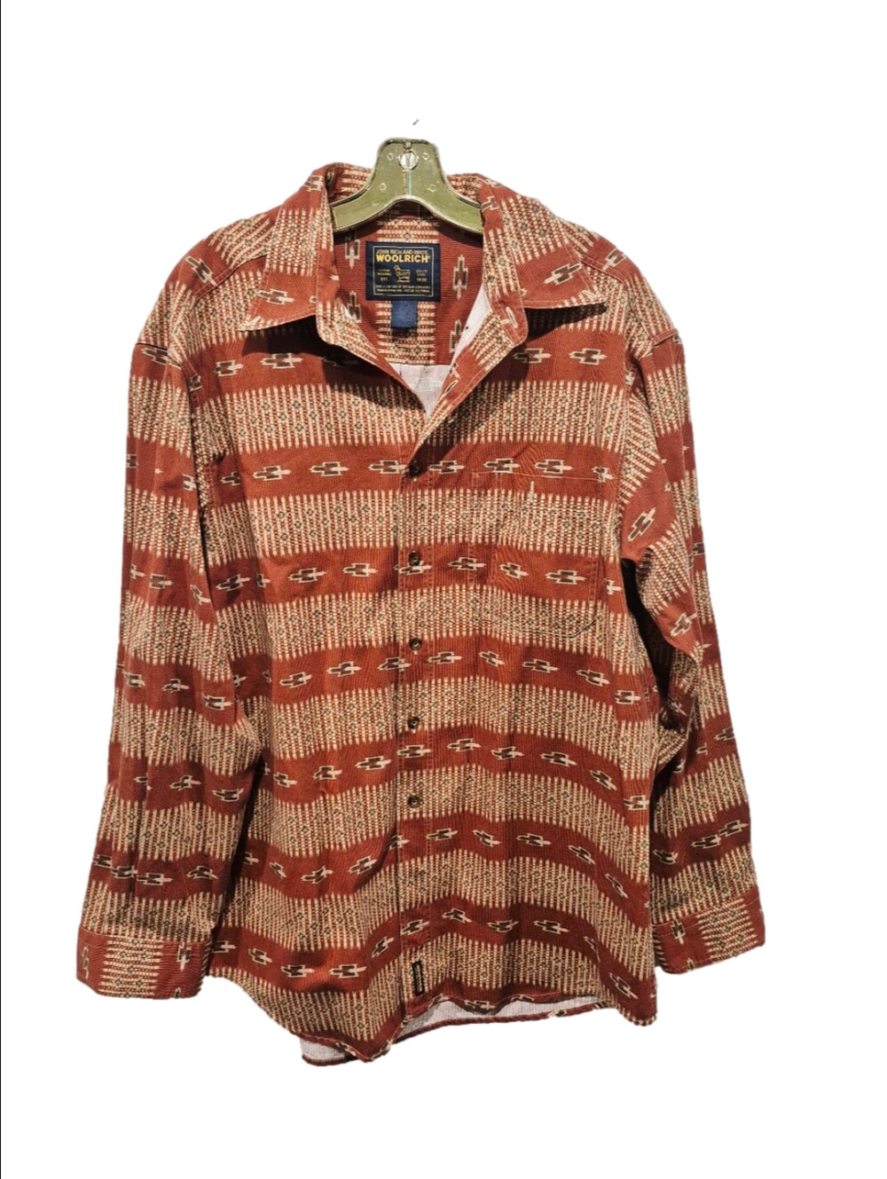 ​Woolrich John Rich & Bros Southwestern Corduroy Shirt Men’s Large Aztec Rust